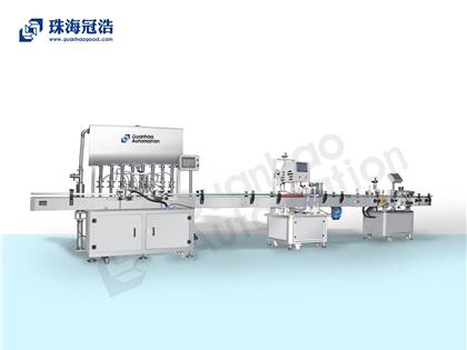 自動化膏體、液體灌裝、旋蓋、貼標生產(chǎn)線