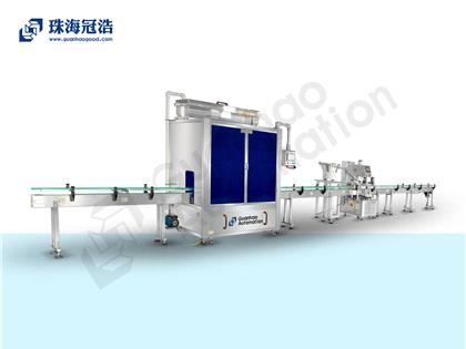 自動16頭醫(yī)用鹽水防腐灌裝、旋蓋生產(chǎn)線